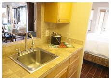 Waterfront Presidential Suite kitchen with sink
